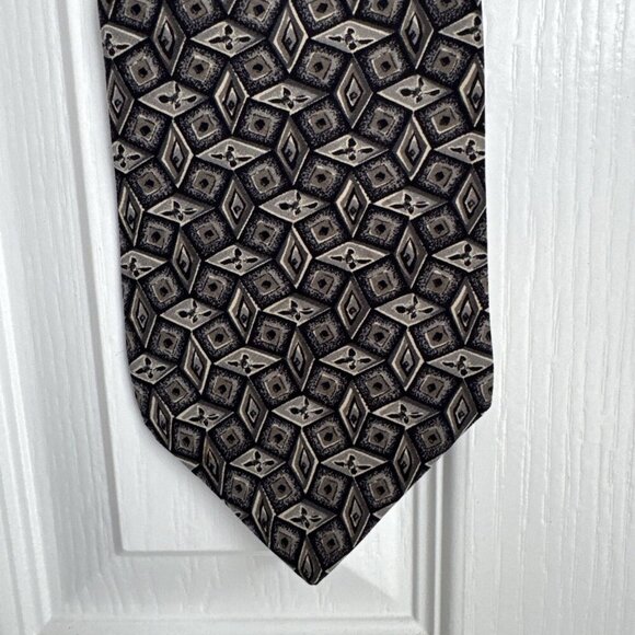 Peter Thomas by Superba est 1873 100% Italian Silk Abstract Pattern Fall Tones - Picture 1 of 7